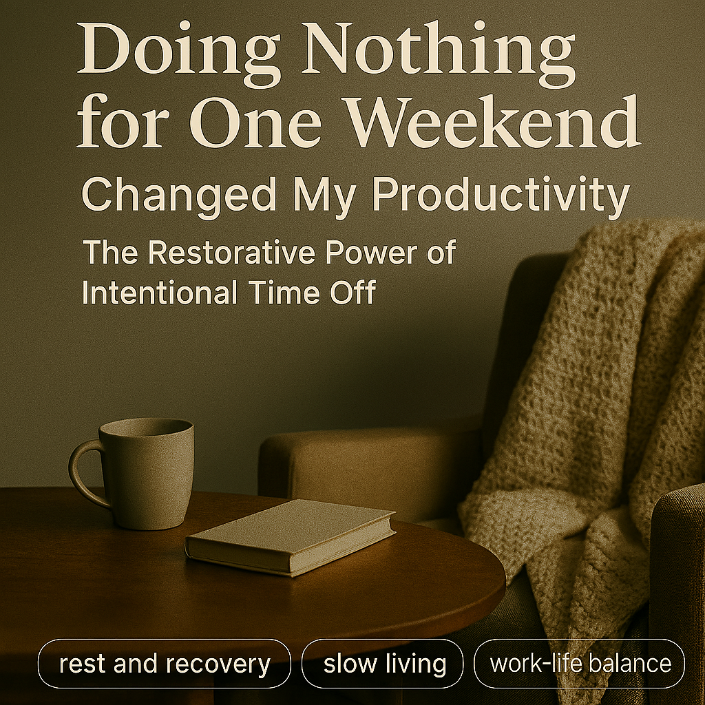 🛑 Doing Nothing for One Weekend Changed My Productivity