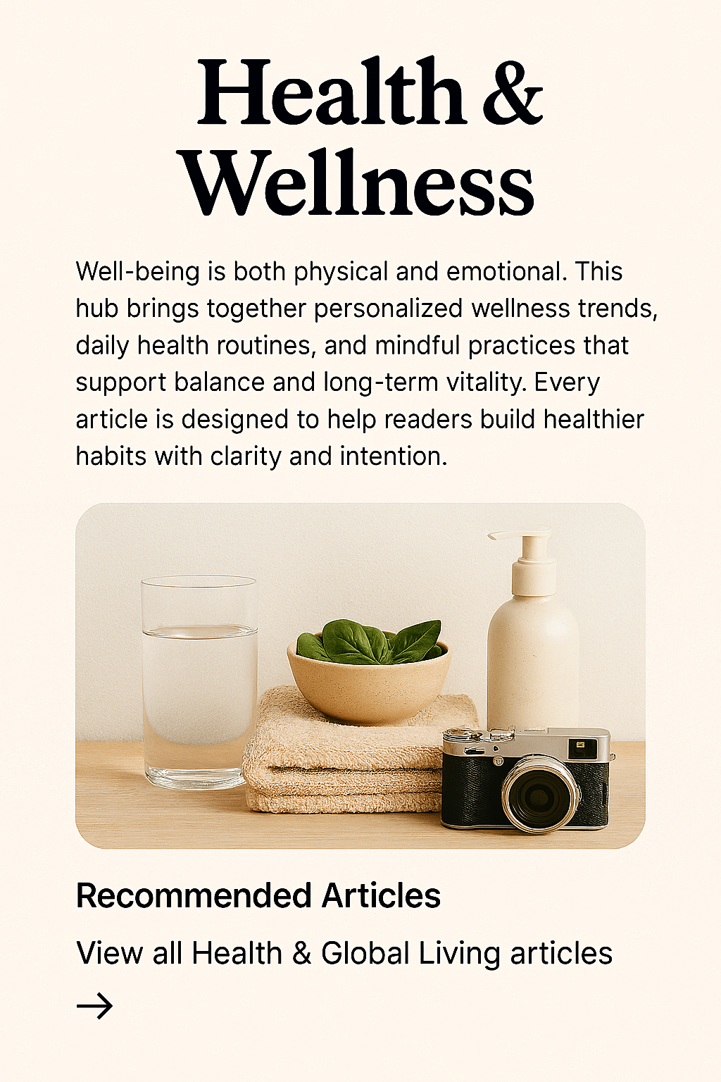 🧘 Health & Wellness — Hub Page